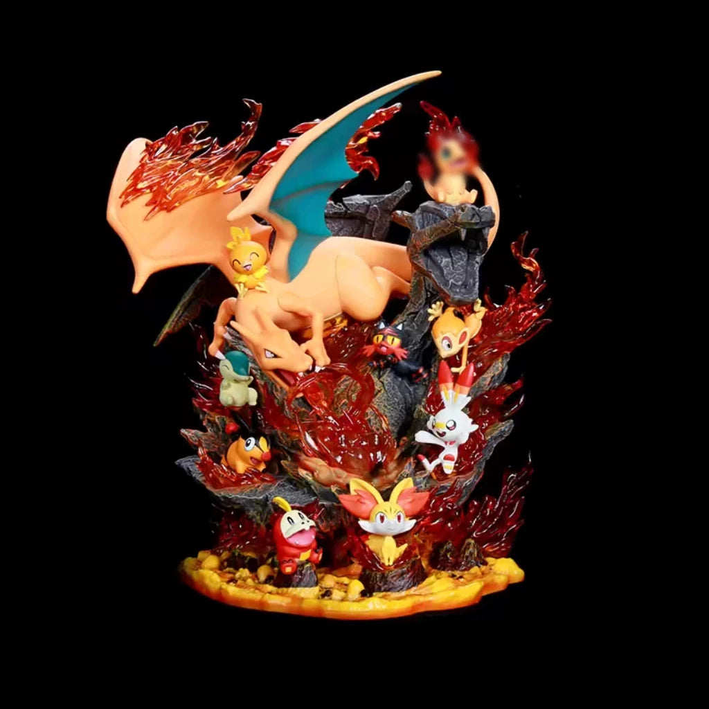 Statue Figurine Pokémon Dracaufeu & Starters Feu32 cm()
