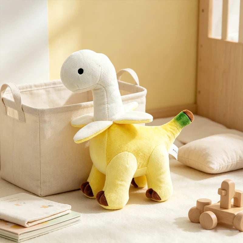 Peluche Dinosaure Banane Épluchée – Doudou Fruit Original & Rigolo 25cm