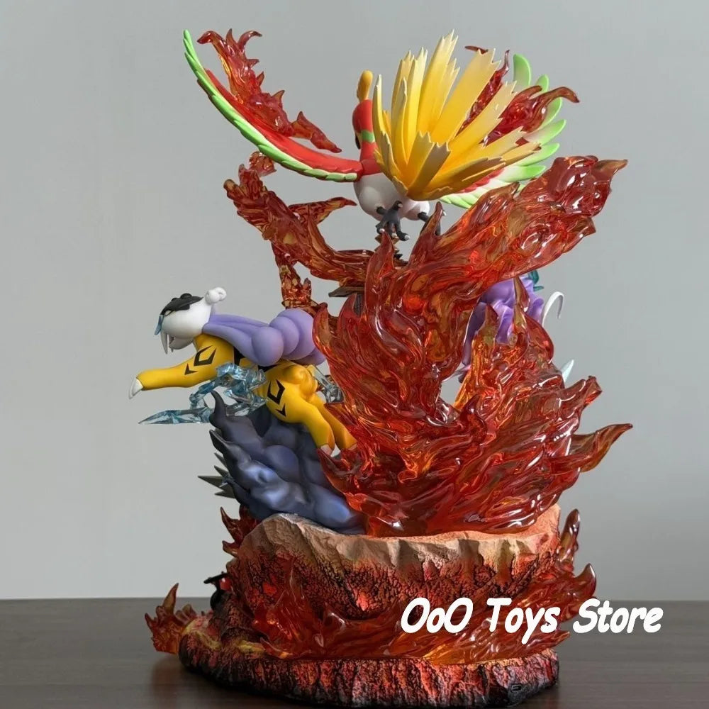 Statue Figurine Pokémon Ho-Oh & Fauves Légendaires - Effet Temple Céleste