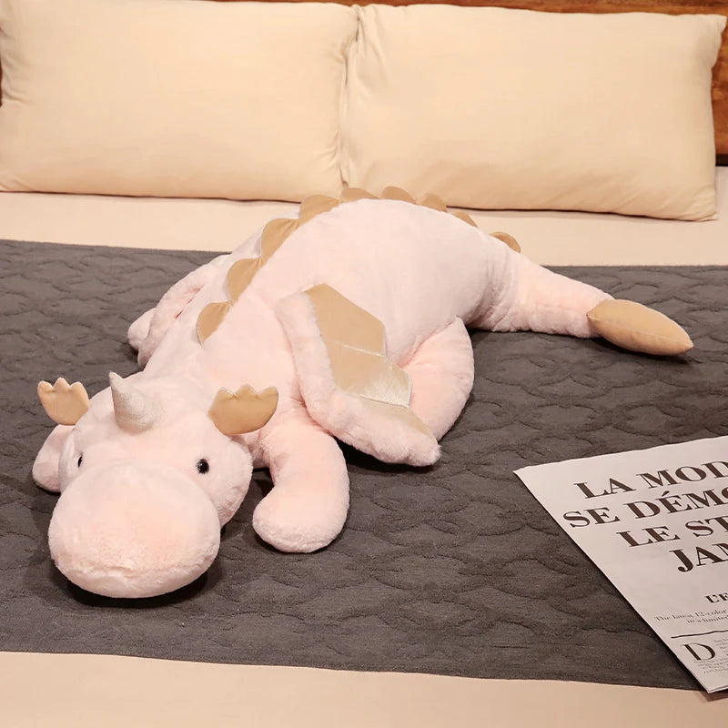 Peluche Licorne Géante 150cm Allongée – Grand Doudou Dragon Moelleux
