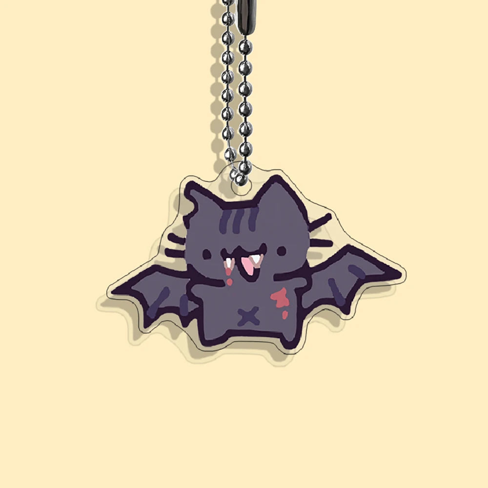 Lot Porte-Clés Chats Halloween – Pendentifs Citrouille, Fantôme & Sorcière Kawaii
