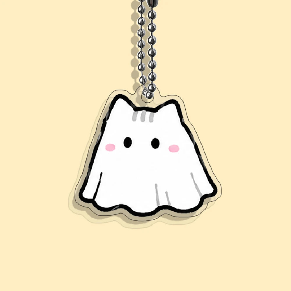 Lot Porte-Clés Chats Halloween – Pendentifs Citrouille, Fantôme & Sorcière Kawaii