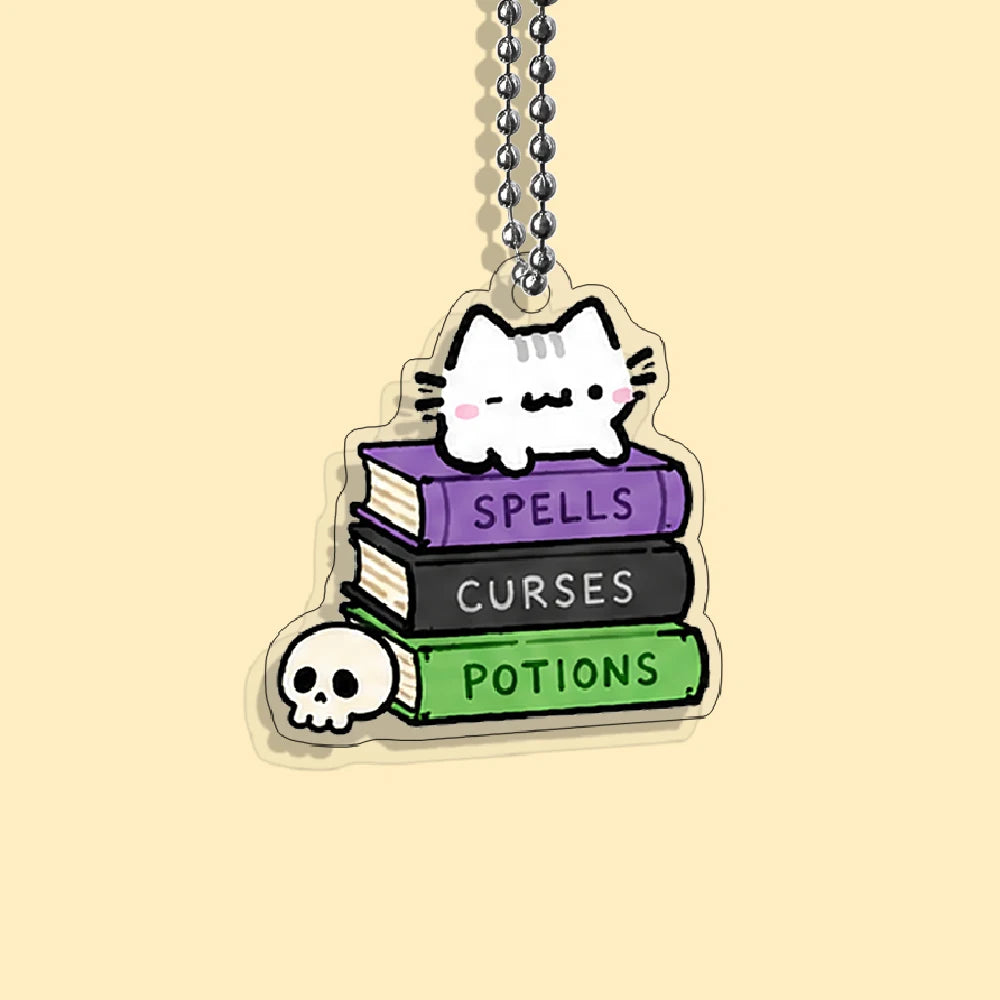 Lot Porte-Clés Chats Halloween – Pendentifs Citrouille, Fantôme & Sorcière Kawaii