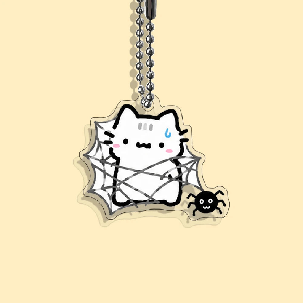 Lot Porte-Clés Chats Halloween – Pendentifs Citrouille, Fantôme & Sorcière Kawaii