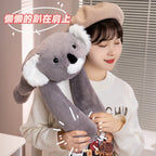 Peluche Animal Longs Bras Suspendu – Panda Rouge, Koala, Dino, Girafe avec Scratch