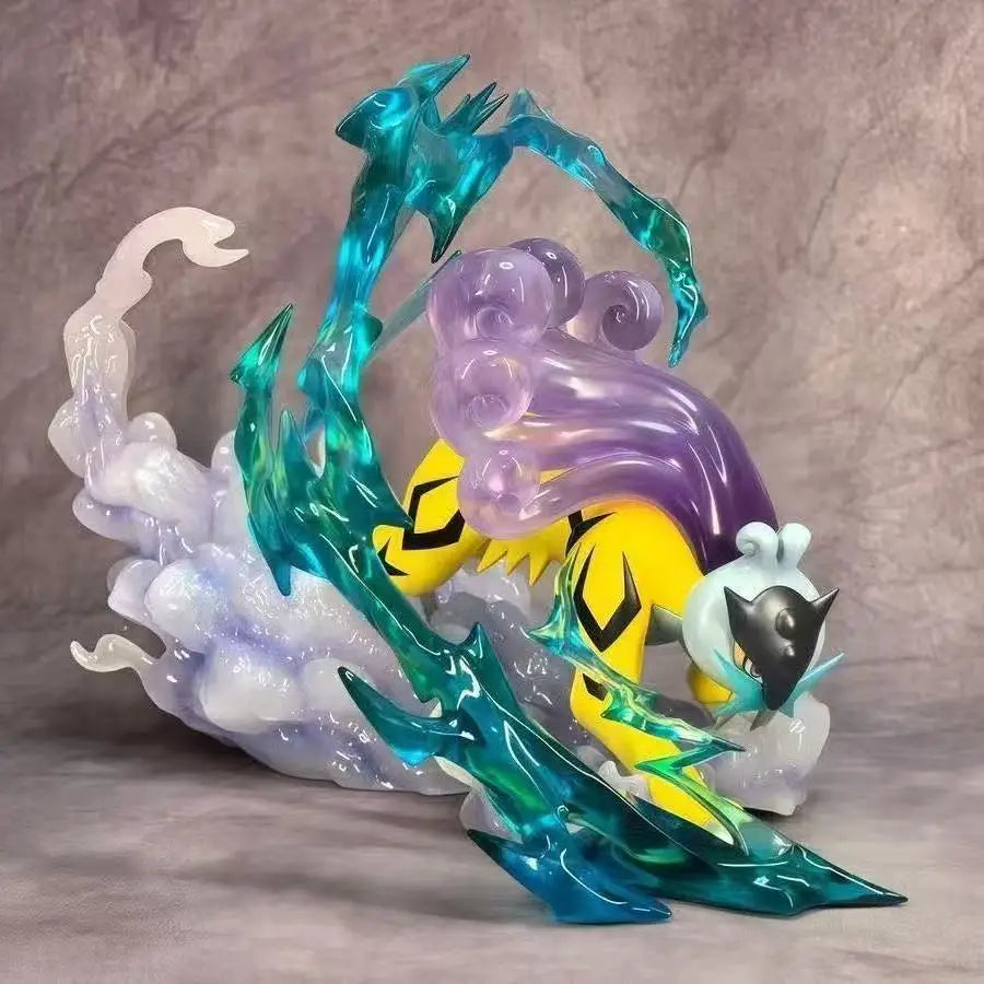 Statue Figurine Pokémon Raikou Énergie - Effet Cristal Translucide (15cm)