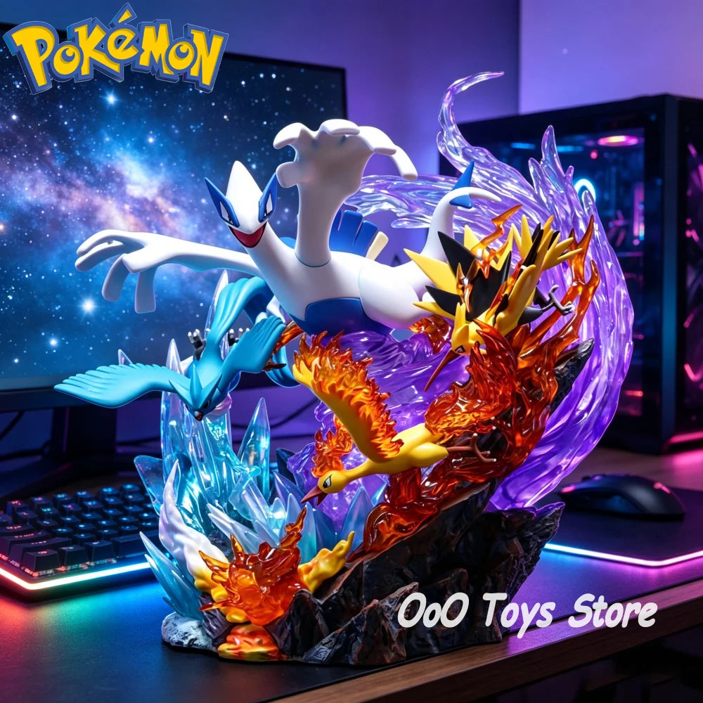 Statue Figurine Pokémon Légendaires Oiseaux - Lugia, Artikodin, Élector & Sulfura (31cm)
