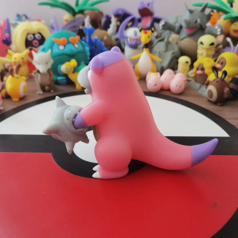 Ensemble de figurines Pokémon de la famille Ramoloss, Flagadoss et Roigada (versions classiques et de Galar).