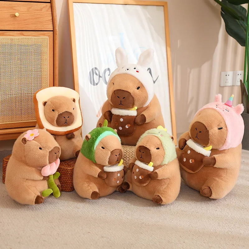 Peluche Capybara Déguisé Kawaii – Doudou Mignon Cosplay Toast, Licorne & Chapeau