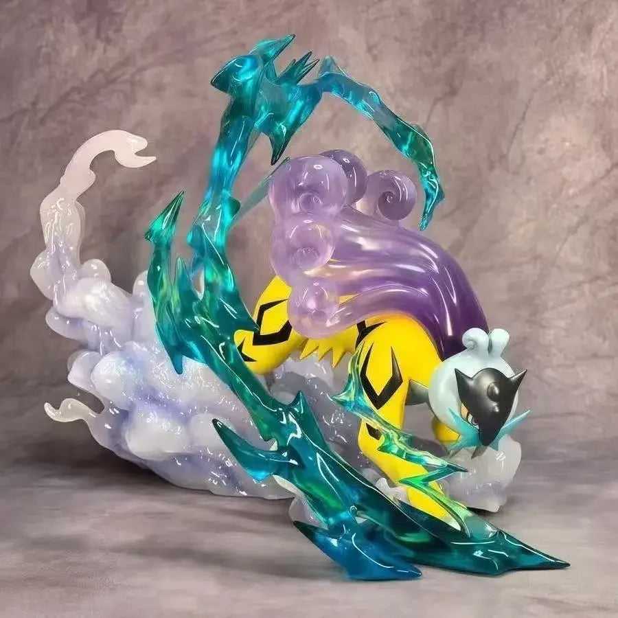 Statue Figurine Pokémon Raikou Énergie - Effet Cristal Translucide (15cm)