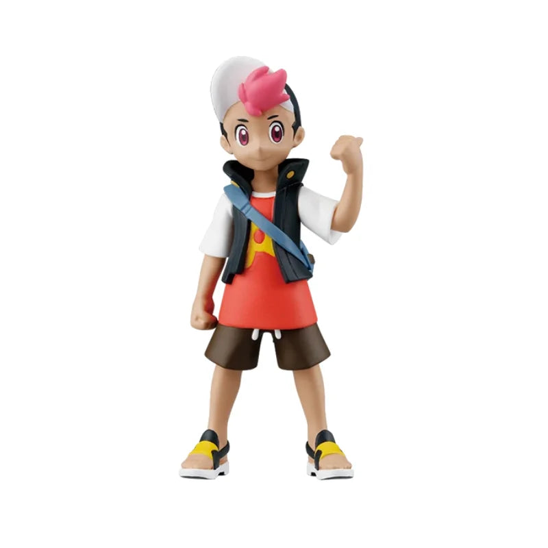Sélection de figurines Pokémon variées incluant des Pokémon emblématiques, des formes de Teracristal et des dresseurs.