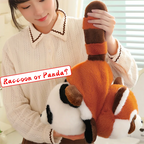 Peluche Reversible Panda & Panda Rouge – Doudou 2-en-1 Double Face