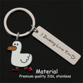 Porte-Clés Canard Rigolo avec Message – Pendentif Métal Humour Couple