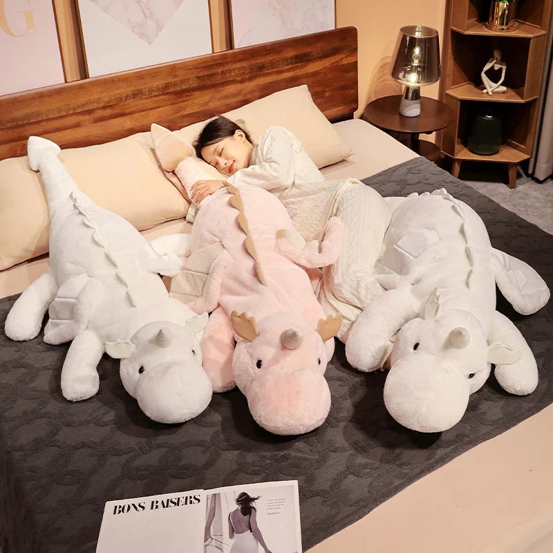Peluche Licorne Géante 150cm Allongée – Grand Doudou Dragon Moelleux