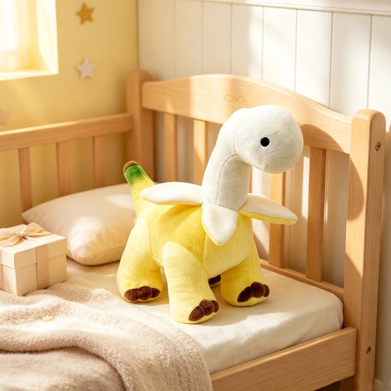 Peluche Dinosaure Banane Épluchée – Doudou Fruit Original & Rigolo 25cm