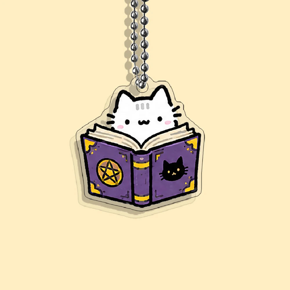 Lot Porte-Clés Chats Halloween – Pendentifs Citrouille, Fantôme & Sorcière Kawaii