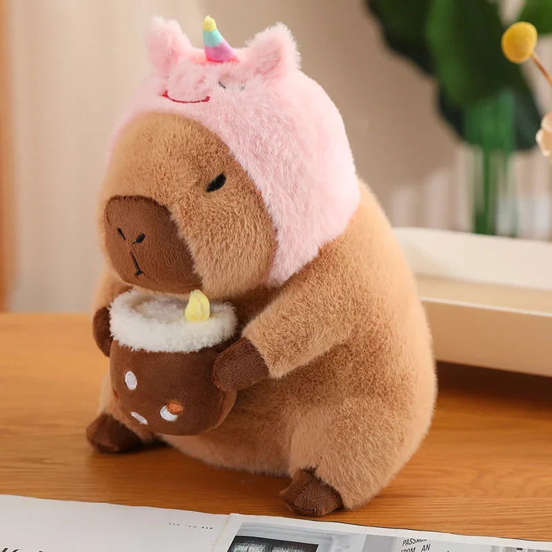 Peluche Capybara Déguisé Kawaii – Doudou Mignon Cosplay Toast, Licorne & Chapeau