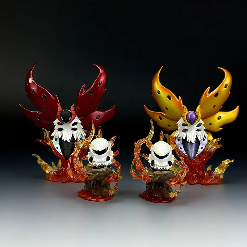 Ensemble de figurines Pokémon détaillées comprenant Pyronille et son évolution Pyrax avec effets de flammes.