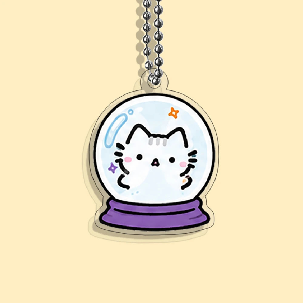 Lot Porte-Clés Chats Halloween – Pendentifs Citrouille, Fantôme & Sorcière Kawaii