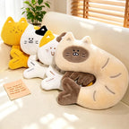 Peluche Chat Incurvée Forme crevette – Coussin de Nuque Moelleux Animaux