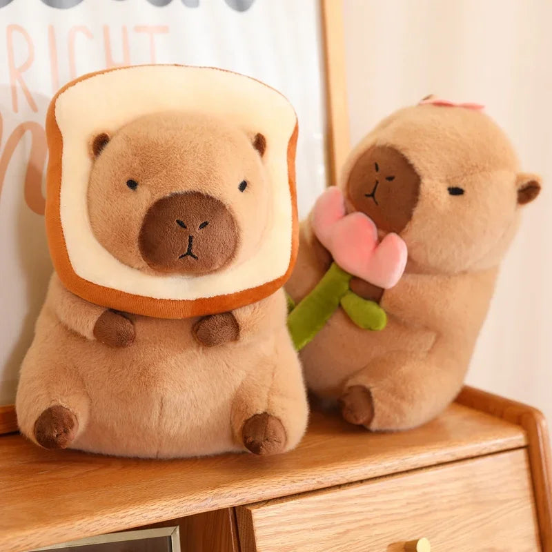 Peluche Capybara Déguisé Kawaii – Doudou Mignon Cosplay Toast, Licorne & Chapeau