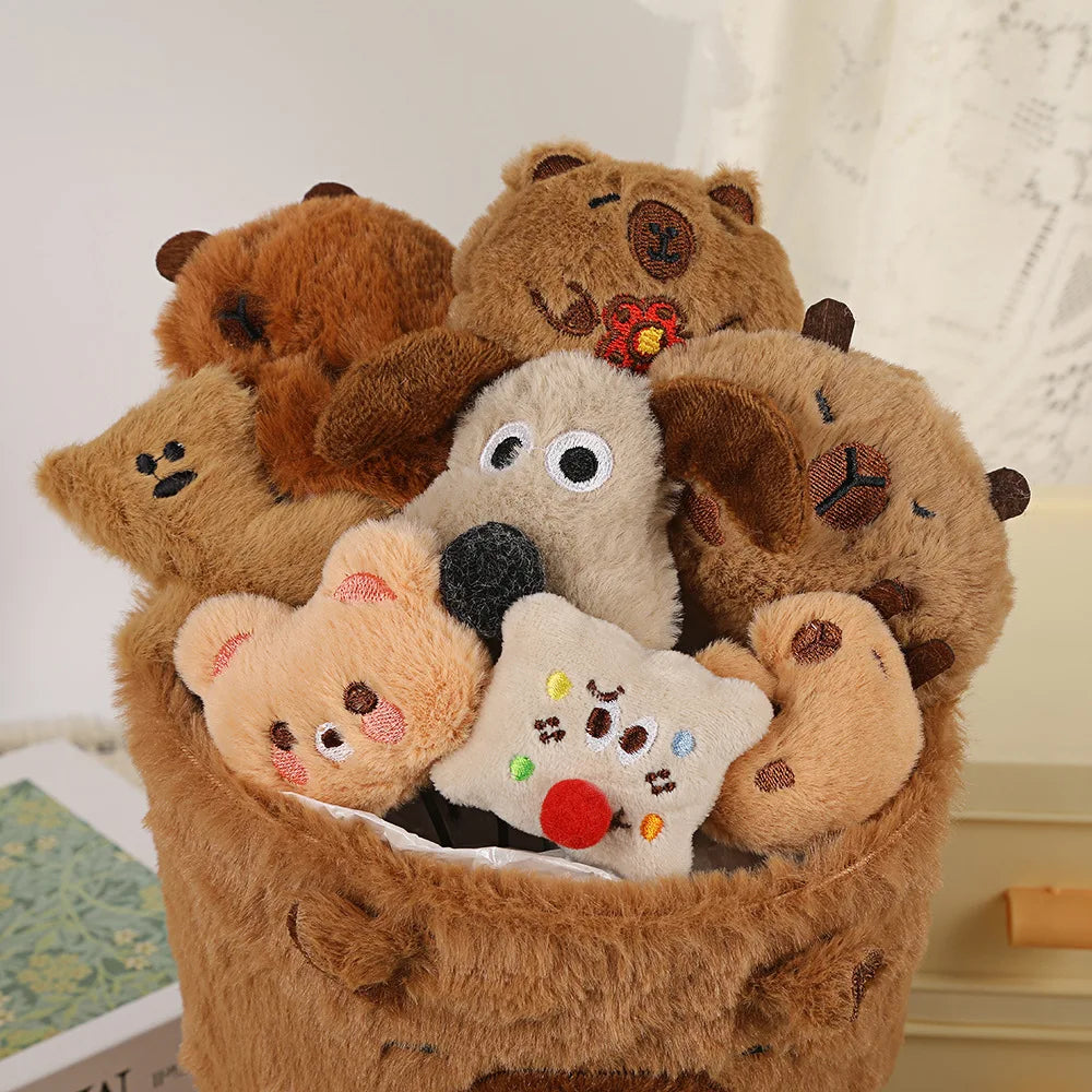 Bouquet de Peluches Capybara & Animaux – Emballage Cadeau Original Saint-Valentin