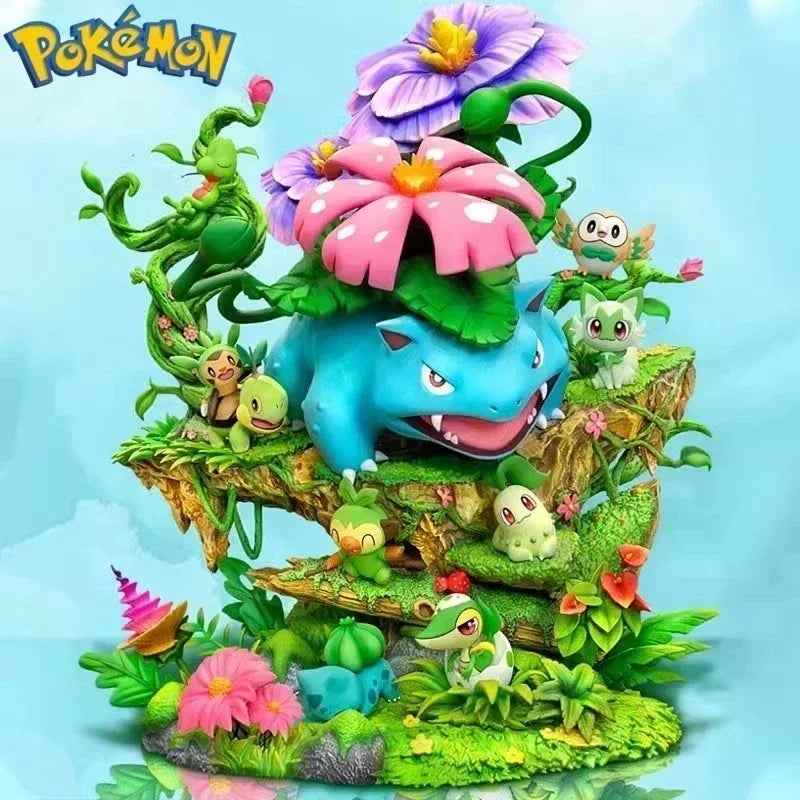 Statue Figurine Pokémon Florizarre & Starters Plante (33cm)