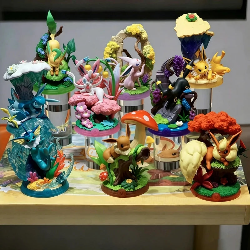 Set Figurines Pokémon Évolutions Évoli - Nymphali, Noctali, Aquali & Famille (9pcs)