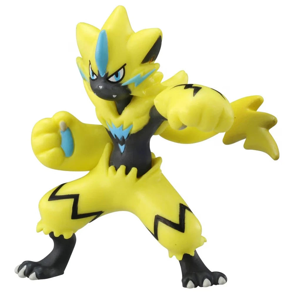 Figurine Pokémon officielle au format compact représentant le Pokémon fabuleux Zeraora.