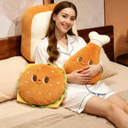 Coussin Peluche Fast-Food Kawaii – Doudou Pain de Mie, Cuisse de Poulet & Burger