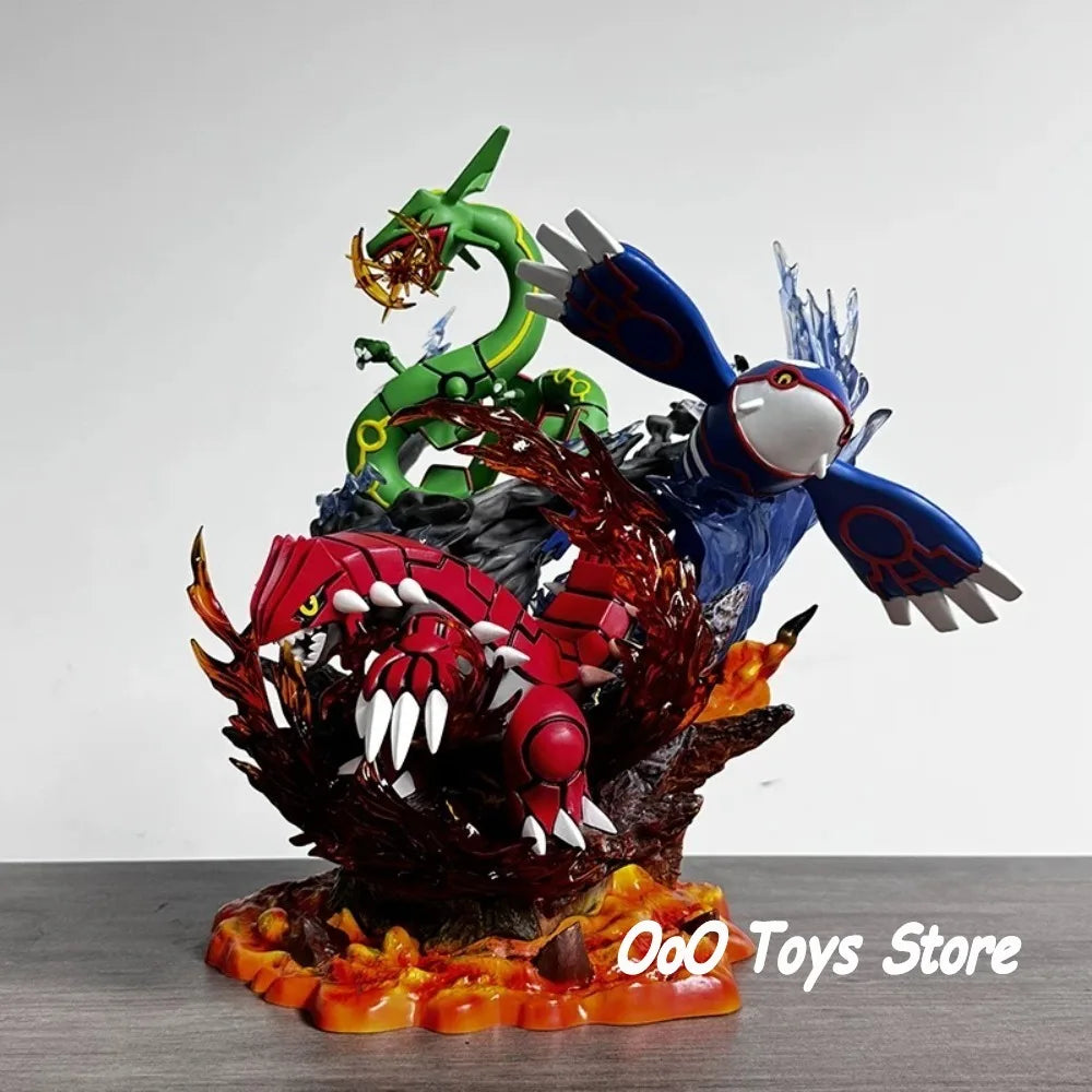 Statue Figurine Pokémon Légendaires Hoenn - Rayquaza, Groudon & Kyogre (35cm)