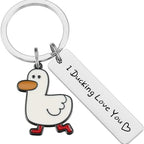 Porte-Clés Canard Rigolo avec Message – Pendentif Métal Humour Couple