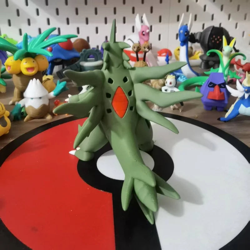 Figurines Pokémon de la ligne évolutive d'Embrylex, Ymphect, Tyranocif et Méga-Tyranocif