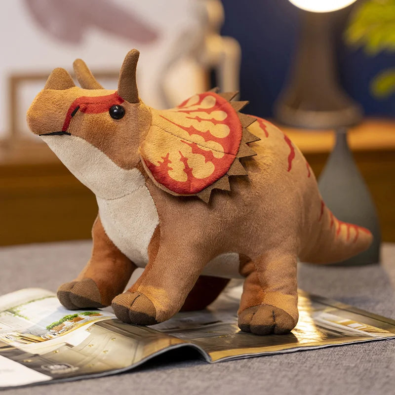 Peluche Dinosaure Réaliste Colore – Triceratops, Diplodocus & Stegosaure