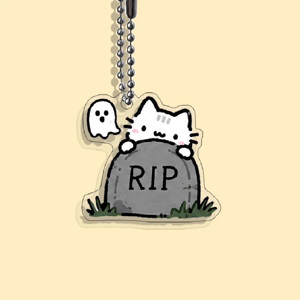 Lot Porte-Clés Chats Halloween – Pendentifs Citrouille, Fantôme & Sorcière Kawaii