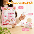Sachet de Peluches Paquet de Gâteaux Kawaii – Coussin Snack Rempli de Mini Doudous