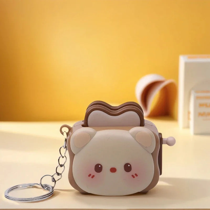 Porte-Clés Grille-Pain Toast Animaux – Pendentif Pop-Up Panda, Lapin & Ours