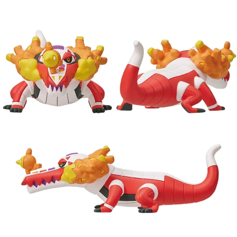 Sélection de figurines Pokémon variées incluant des Pokémon emblématiques, des formes de Teracristal et des dresseurs.
