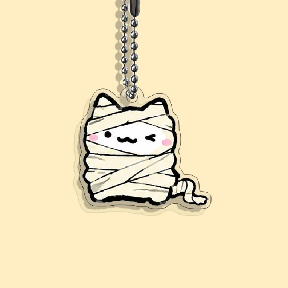 Lot Porte-Clés Chats Halloween – Pendentifs Citrouille, Fantôme & Sorcière Kawaii