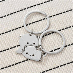 Duo Porte-Clés Chats Métal Aimantés – Pendentif Encastrable Couple & Amitié