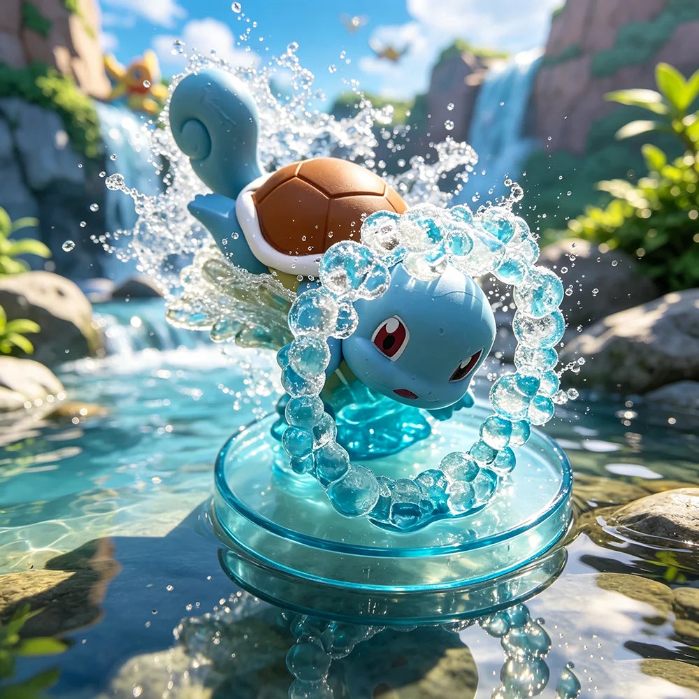 Lot de figurines Pokémon de collection avec des effets de cristal et d'attaques translucides