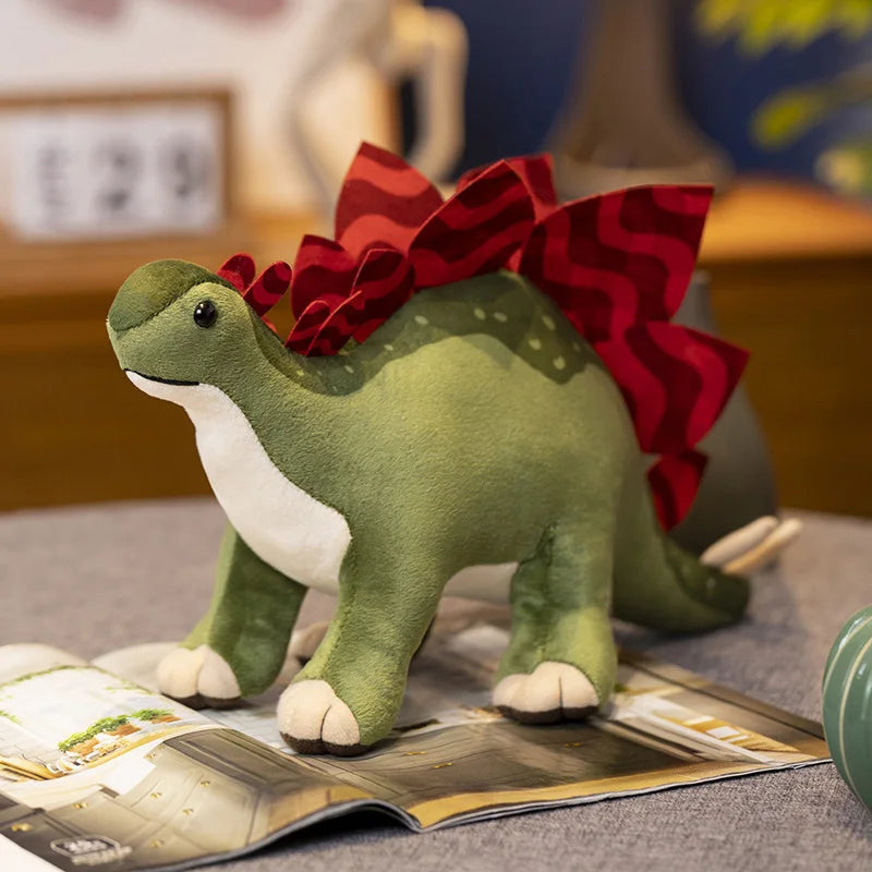 Peluche Dinosaure Réaliste Colore – Triceratops, Diplodocus & Stegosaure