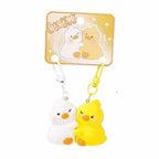 Lot de 2 Porte-Clés Animaux Kawaii – Pendentifs Panda, Canard & Chat en Résine