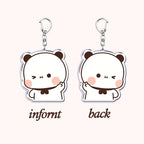 Duo Porte-Clés Bubu Dudu Mini Oursons – Pendentif Acrylique Cœur & Câlin