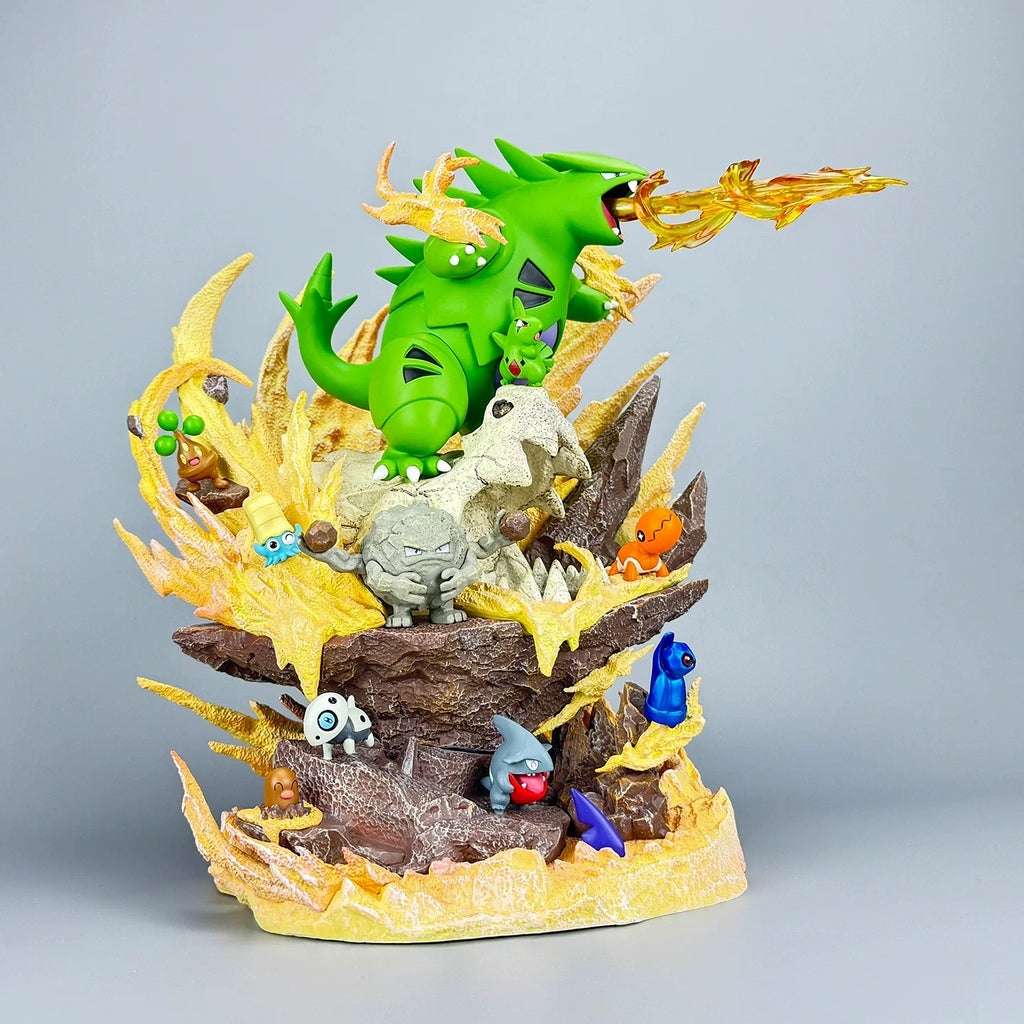 Statue Figurine Pokémon Tyranocif & Type Sol Roche - Tempête de Sable