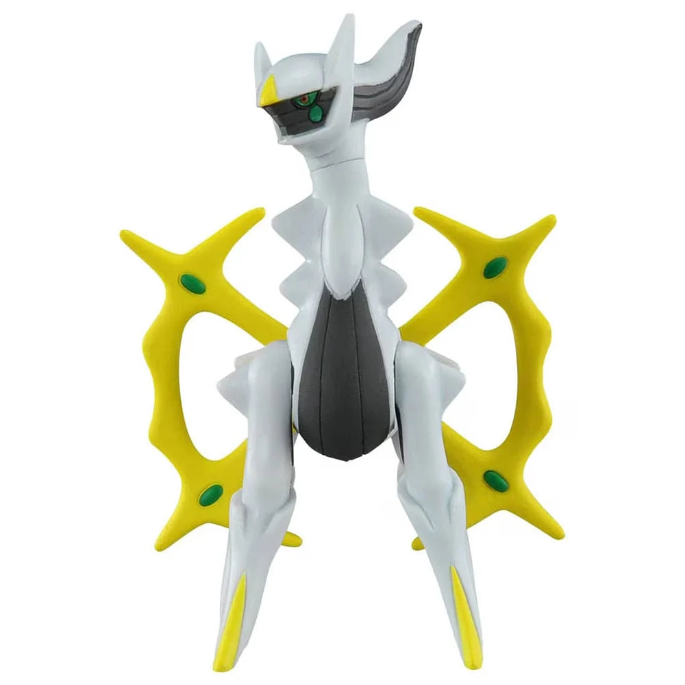 Figurine Pokémon officielle de collection réunissant les légendaires Arceus et Giratina