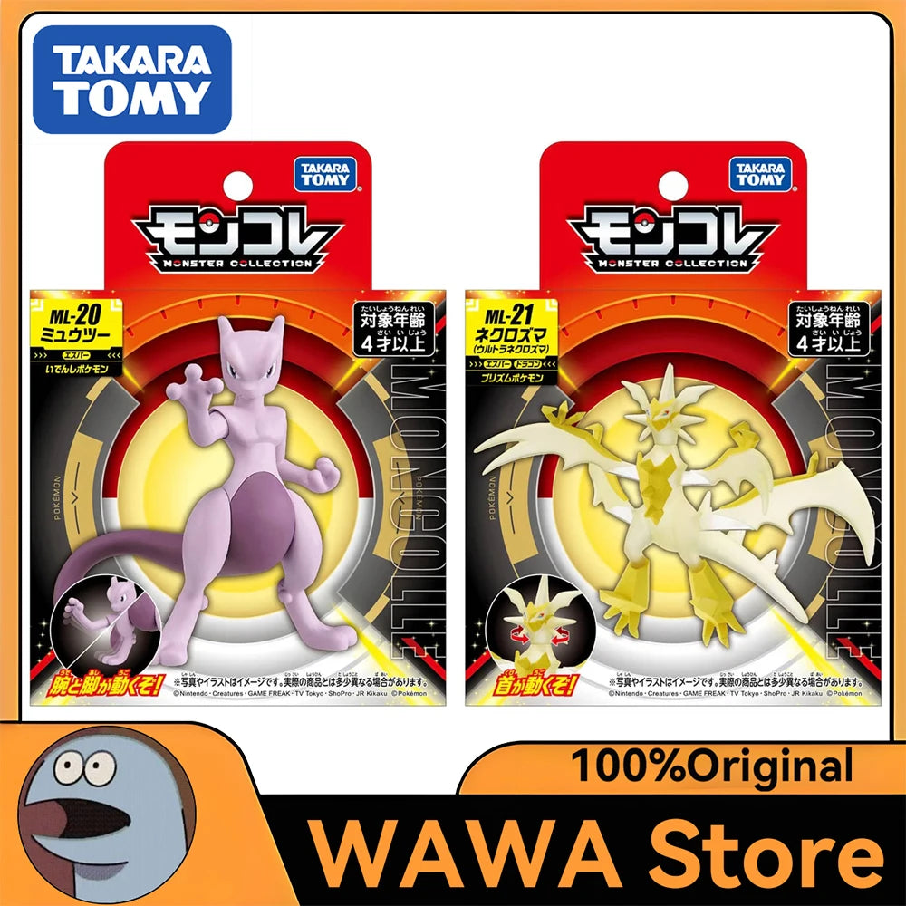 Figurine Pokémon officielle des célèbres Pokémon légendaires Mewtwo et Necrozma (Ultra necrozma).