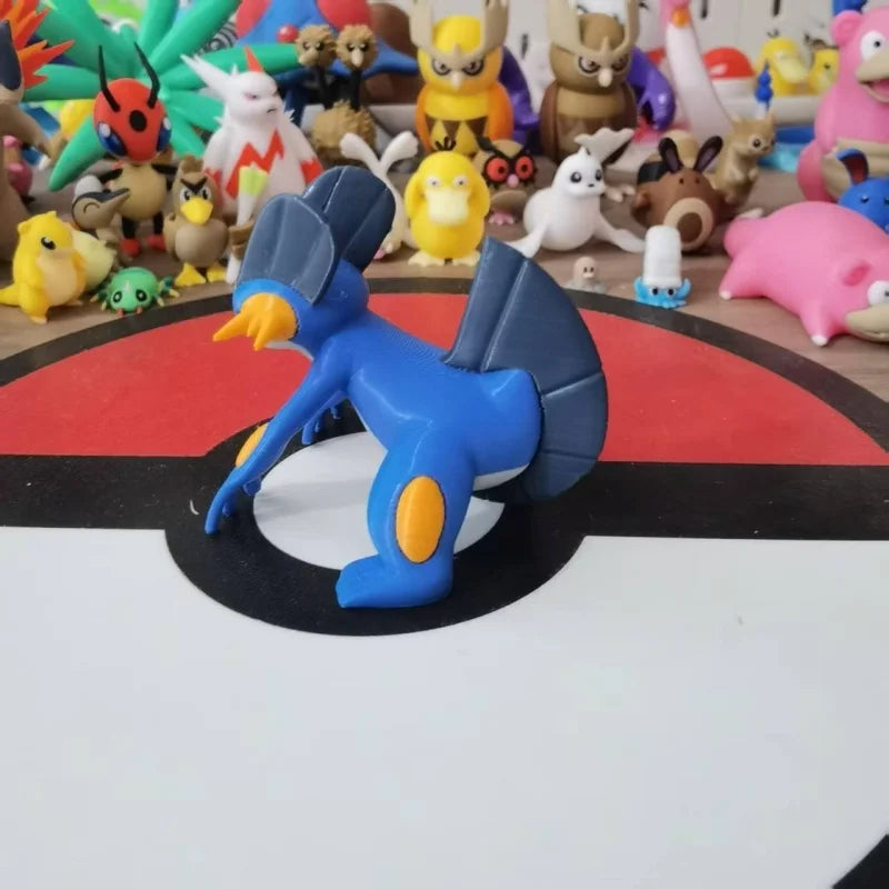 Figurine Pokémon imposante de Méga-Laggron en posture de combat dynamique