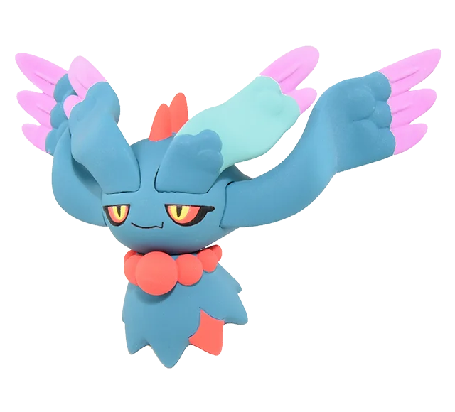 Sélection de figurines Pokémon variées incluant des Pokémon emblématiques, des formes de Teracristal et des dresseurs.