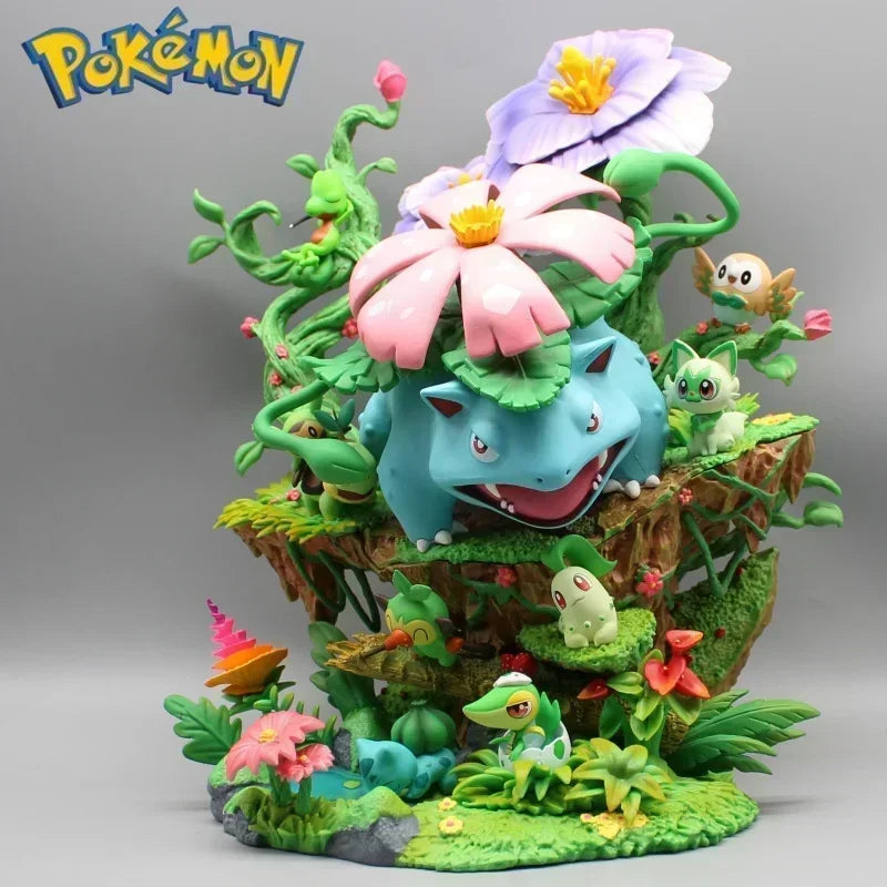Statue Figurine Pokémon Florizarre & Starters Plante (33cm)